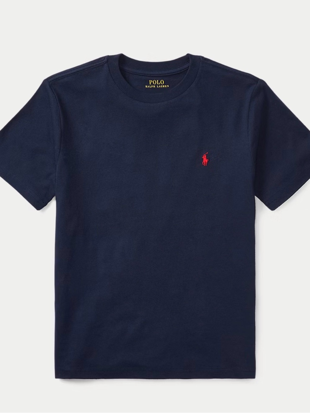 Polo by Ralph Lauren Boys Navy Crewneck T-Shirt with Red Logo